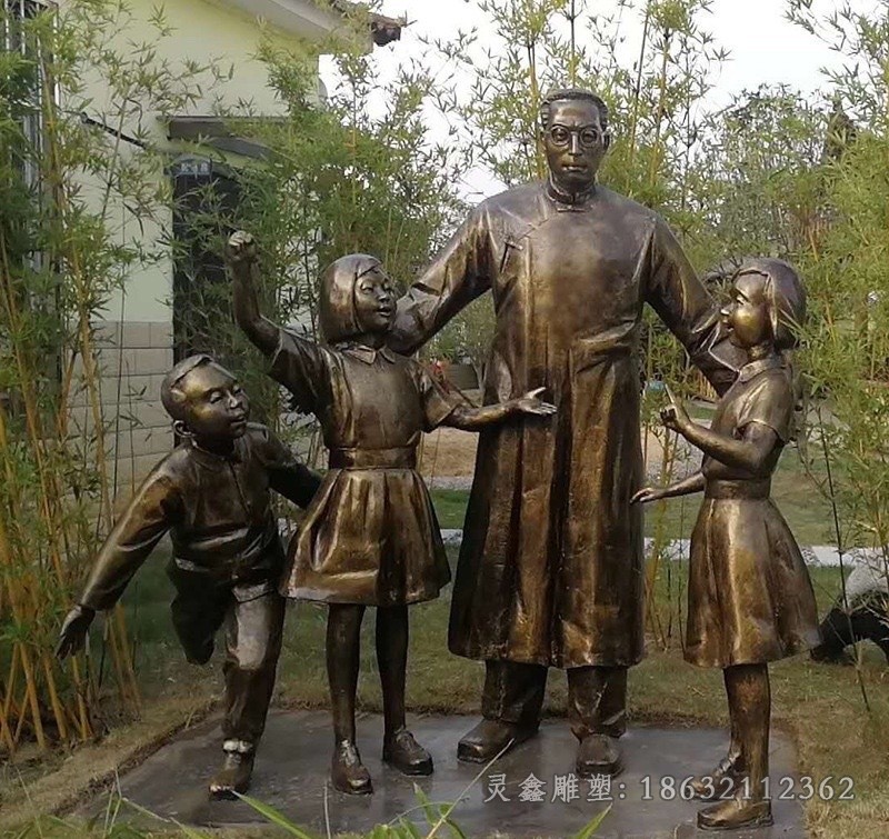 街边小品人物标志铜雕