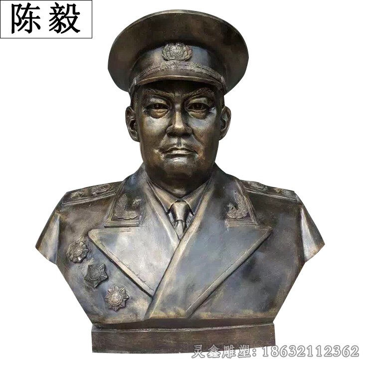 陈毅名人景观标志铜雕