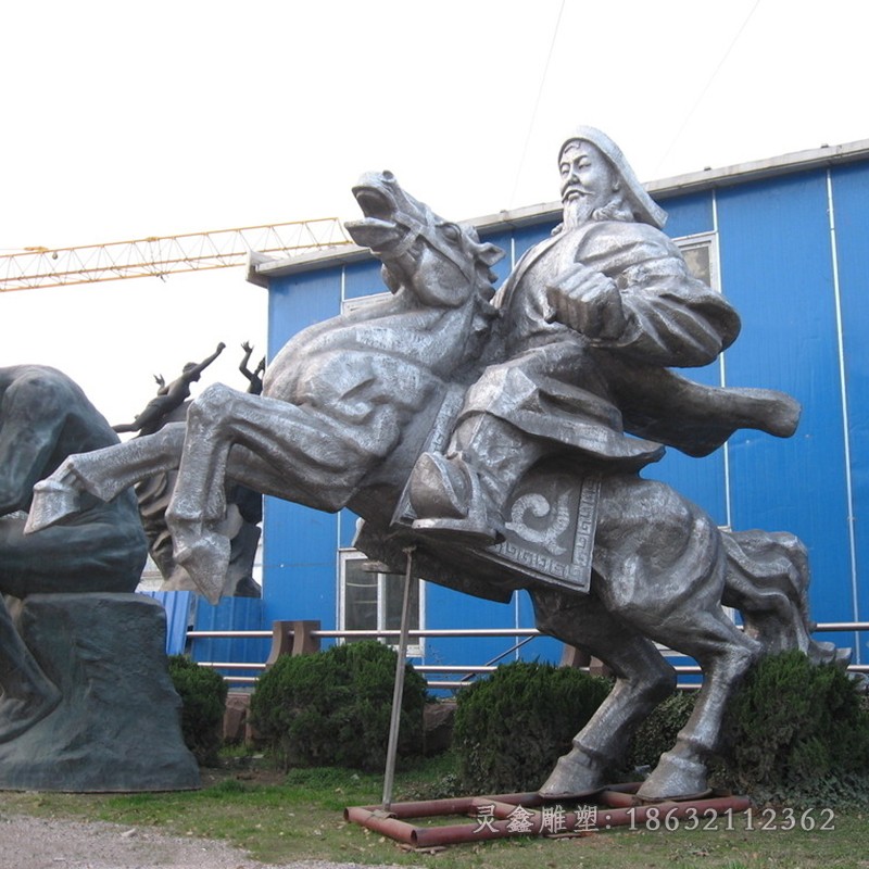成吉思汗骑马人物铜雕