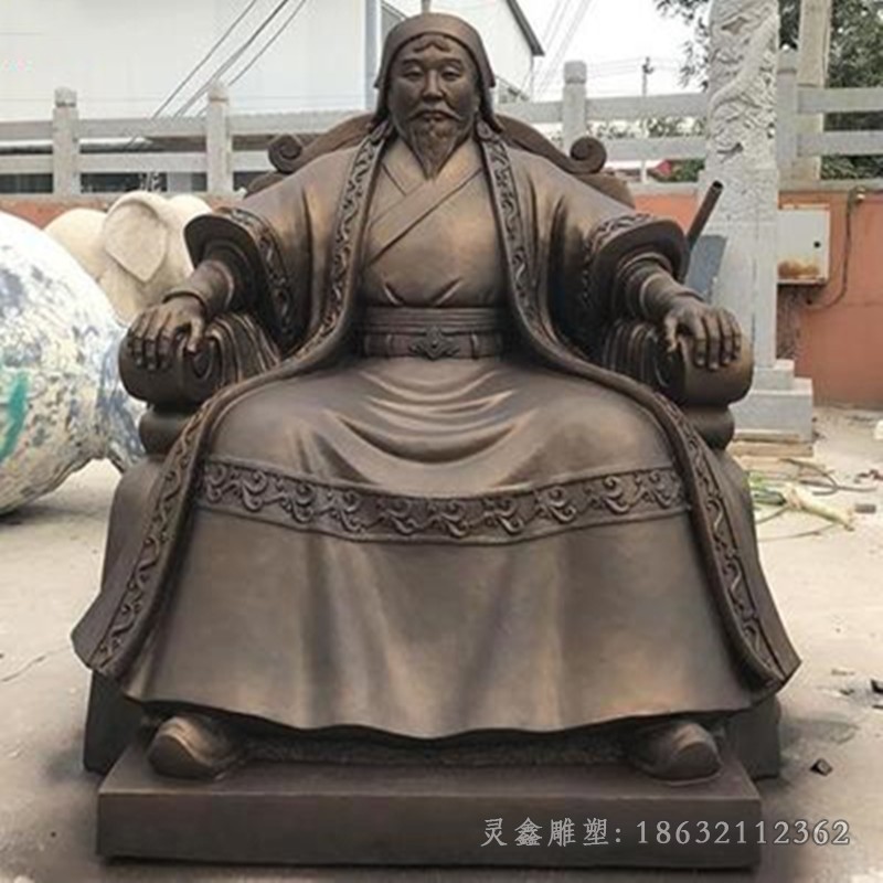 政治家成吉思汗城市铜雕