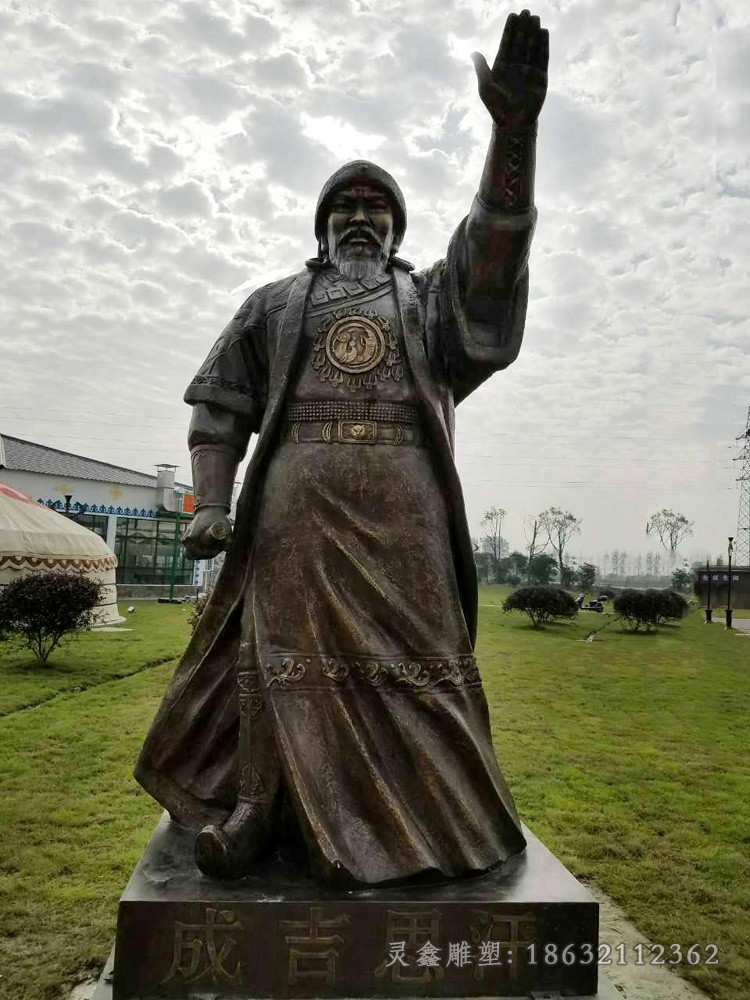 成吉思汗名人景观铜雕