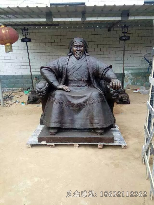 成吉思汗名人景观铜雕