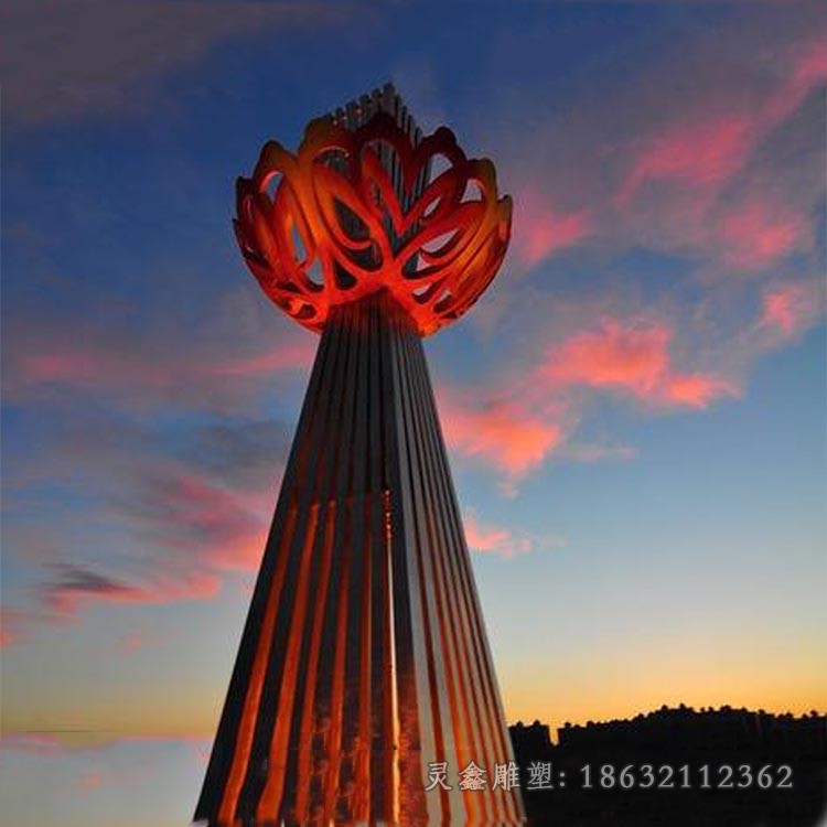 彩绘标志不锈钢抽象雕塑