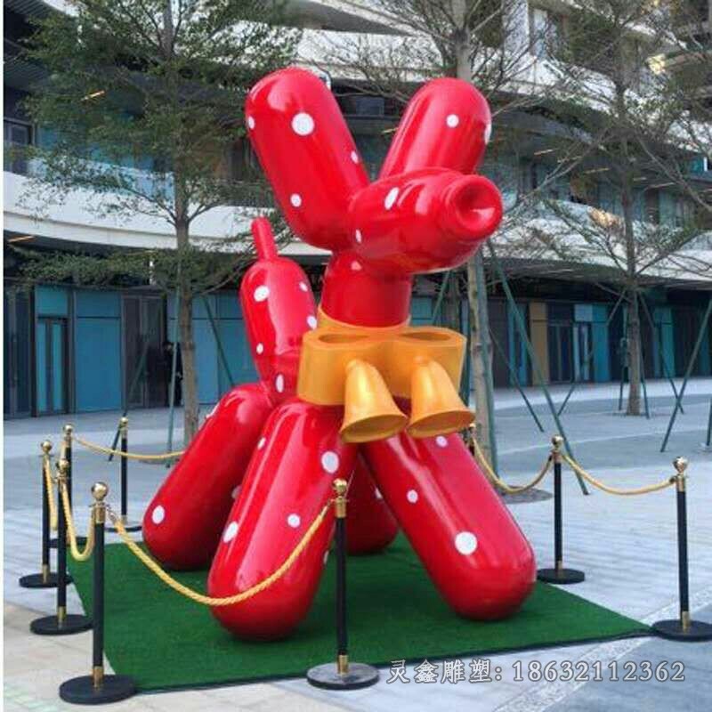 不锈钢气球狗公园雕塑
