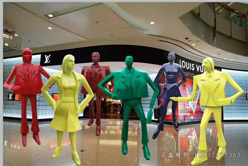 不锈钢购物人物商场雕塑