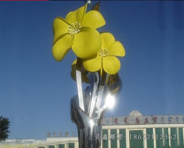 彩绘标志街边不锈钢雕塑