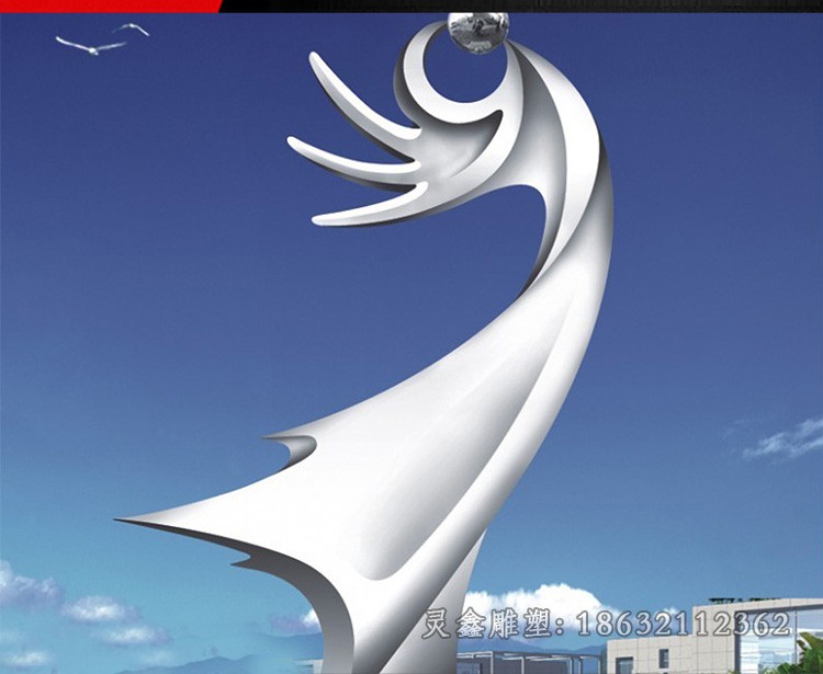 抽象海浪景观不锈钢雕塑