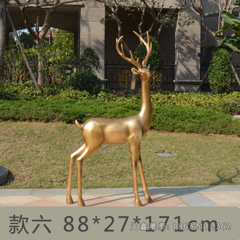 站姿叉角小鹿景观铜雕