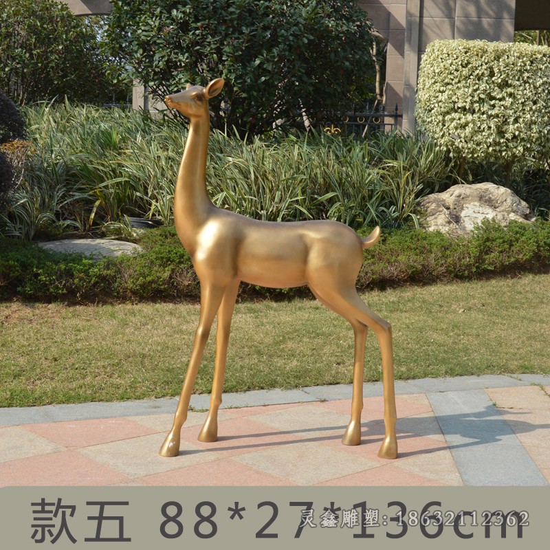 站姿小鹿动物景观铜雕