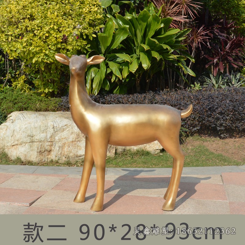 站姿小鹿动物景观铜雕