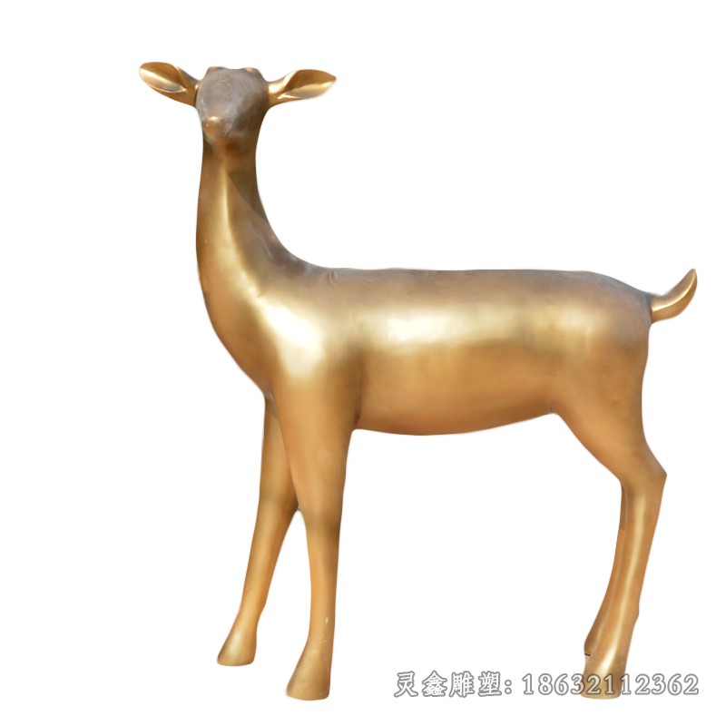站姿小鹿动物标志铜雕