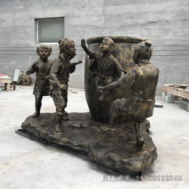 司马光砸缸人物景观铜雕