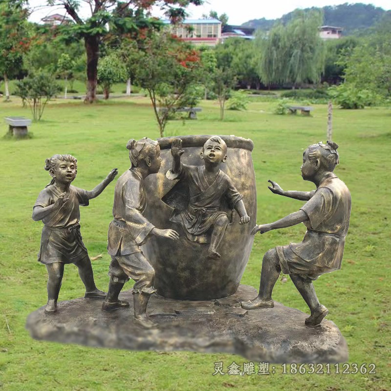 司马光砸缸人物标志铜雕