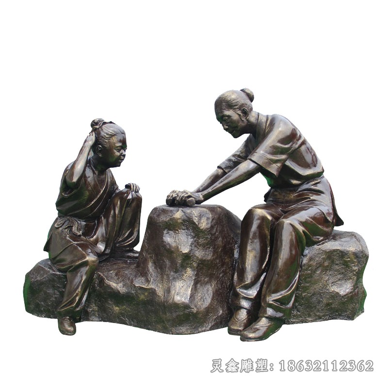 铁杵磨成针人物标志铜雕