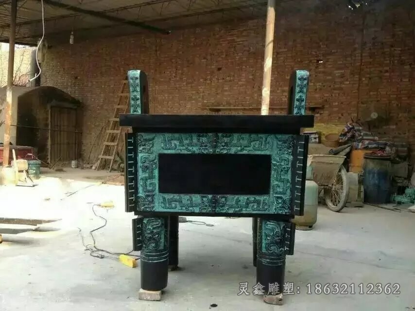 青铜方鼎园林景观铜雕