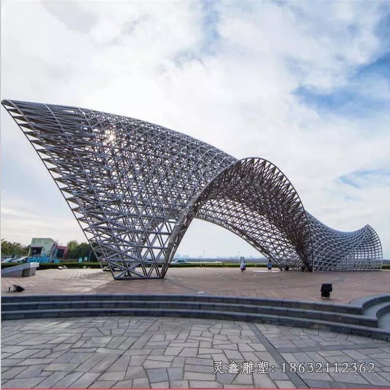 镂空标志景观不锈钢雕塑