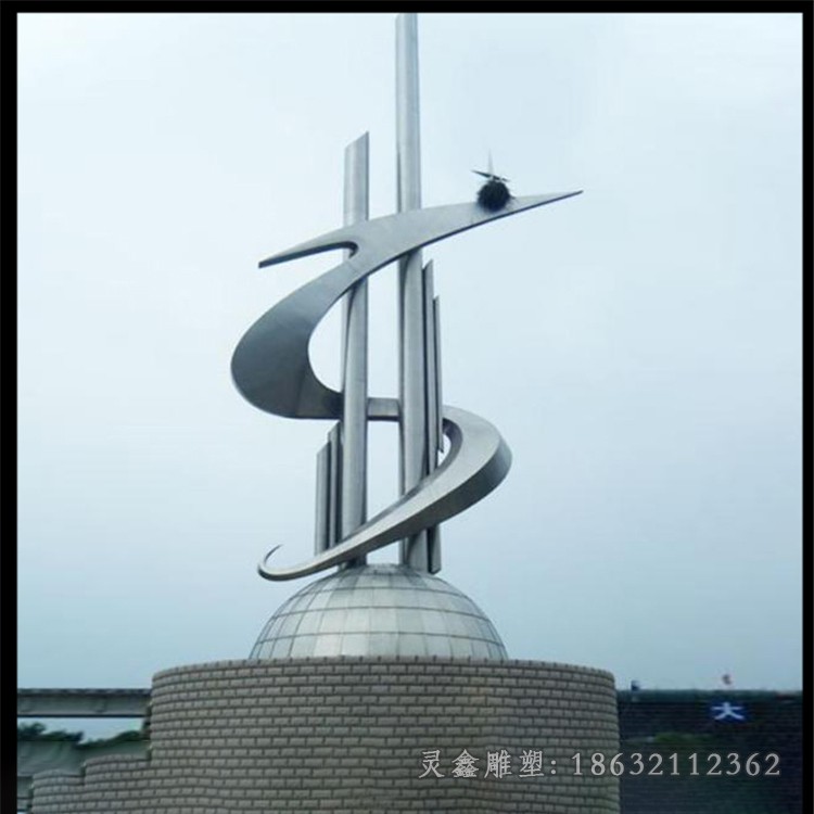 镜面标志不锈抽象雕塑