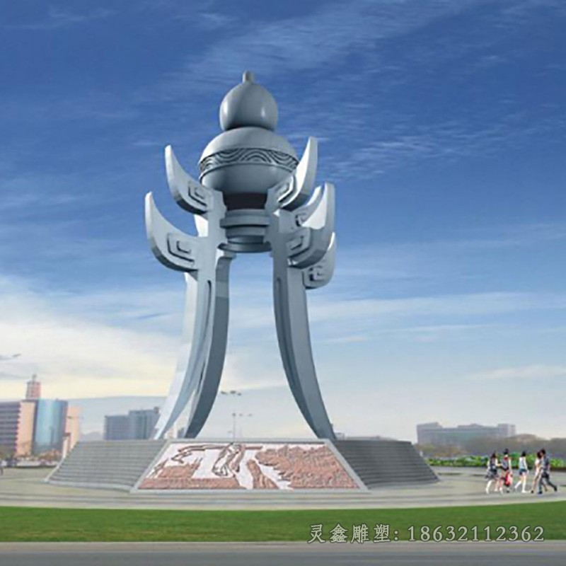 不锈钢抽象标志景观雕塑