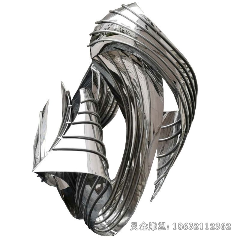 镜面不锈钢标志抽象雕塑