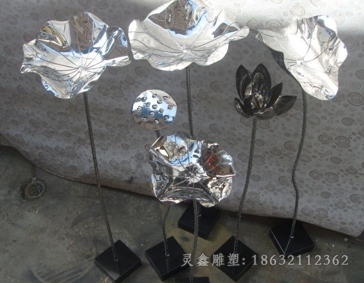 抽象荷花标志不锈钢雕塑