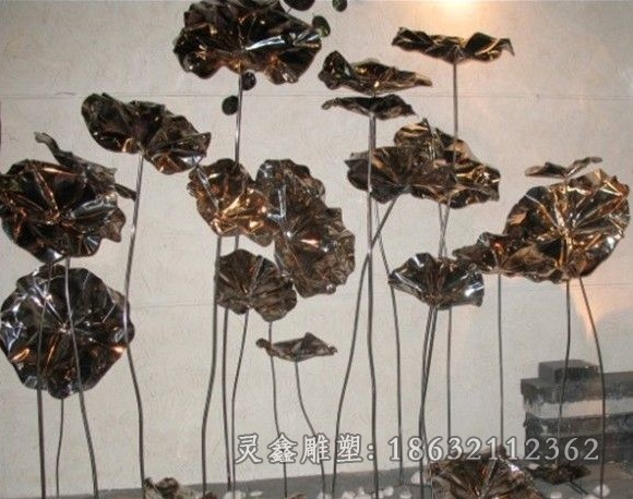 抽象荷花标志不锈钢雕塑