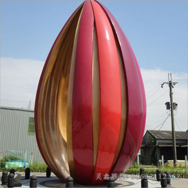 不锈钢红色标志商场雕塑