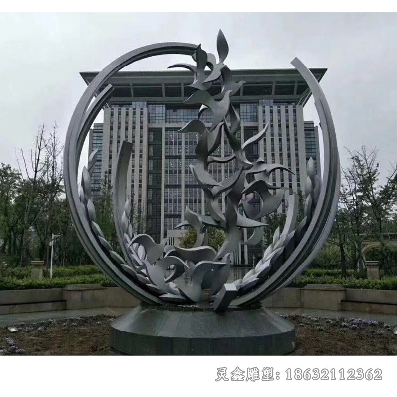 不锈钢镜面标志园林雕塑