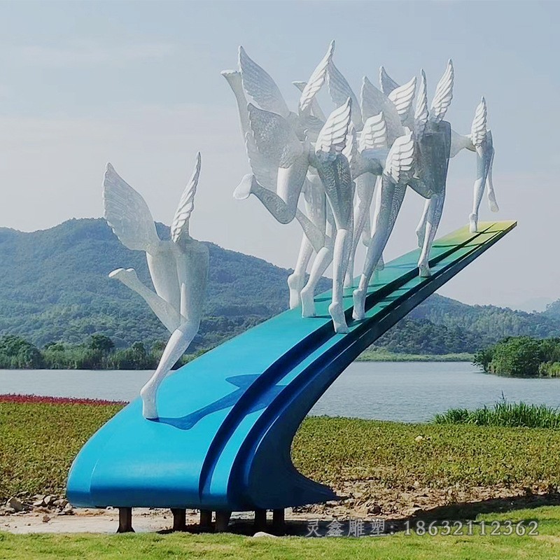 彩绘标志不锈钢城市雕塑