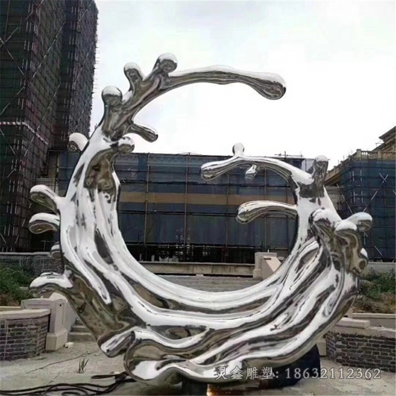 抽象海浪不锈钢景观雕塑