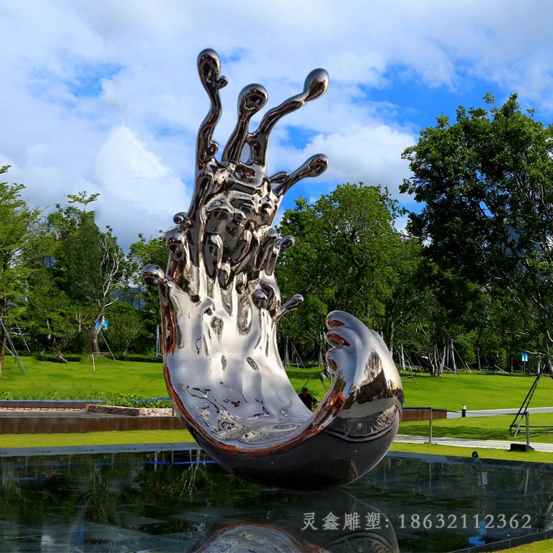 海浪抽象不锈钢景观雕塑