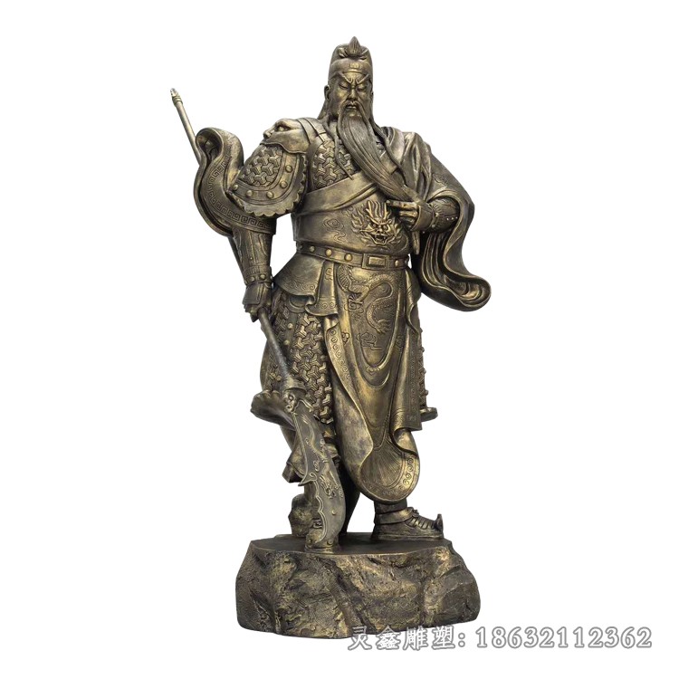 持刀关公人物景观铜雕