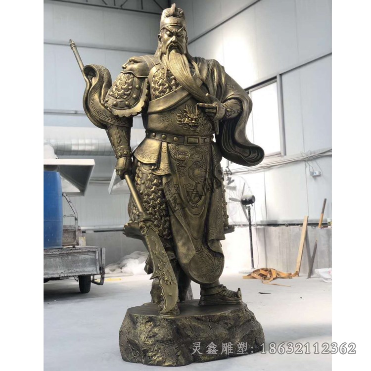持刀关公人物景观铜雕