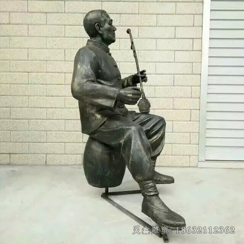 吹萨克斯抽象人物铜雕