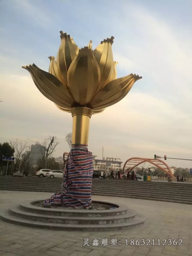紫荆花抽象标志铜雕