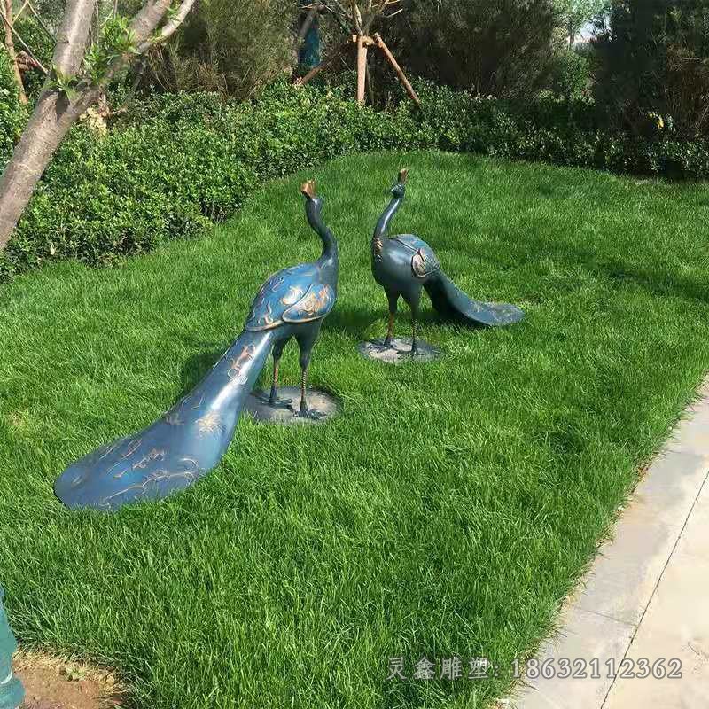 动物孔雀城市景观铜雕