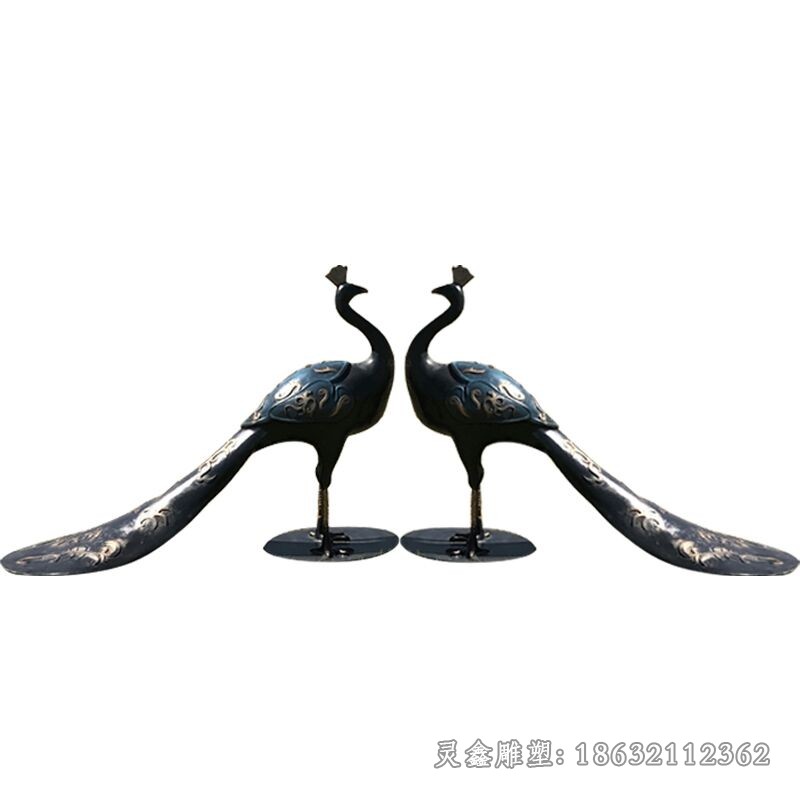 动物孔雀广场景观铜雕