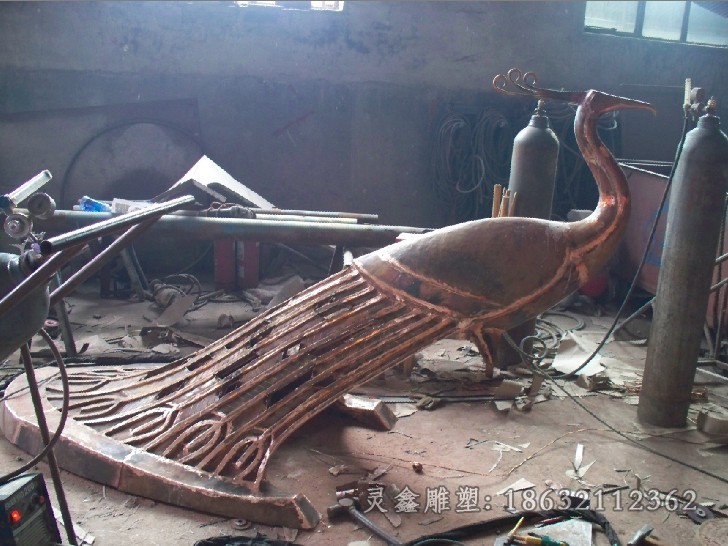 动物孔雀商场景观铜雕