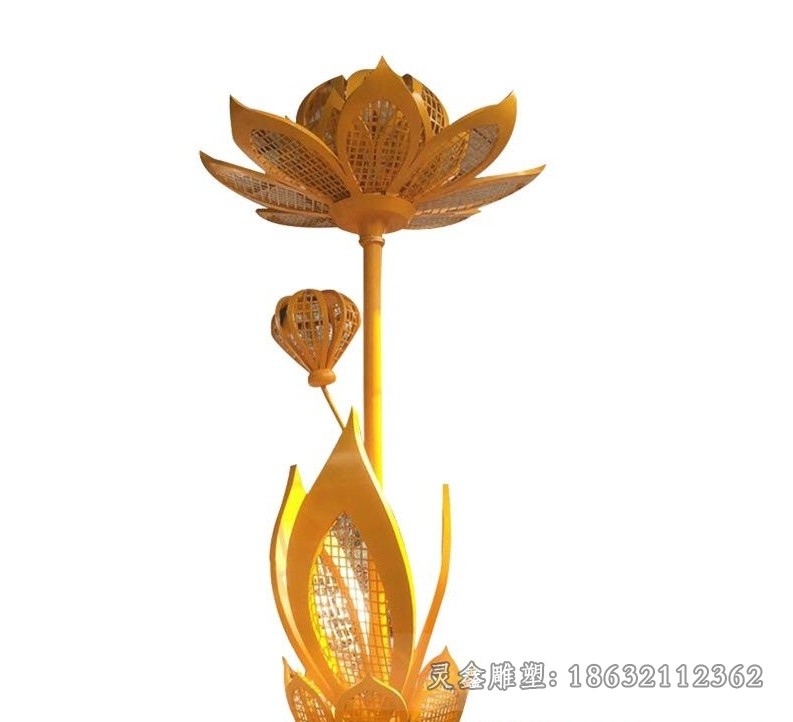 金色荷花广场不锈钢雕塑