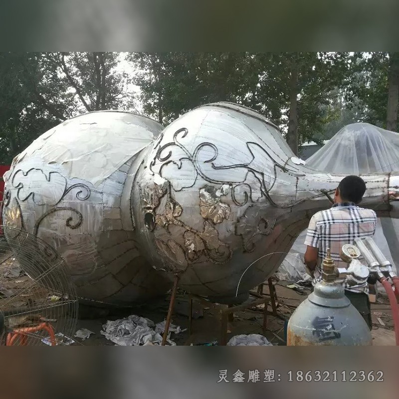 抽象葫芦景观不锈钢雕塑