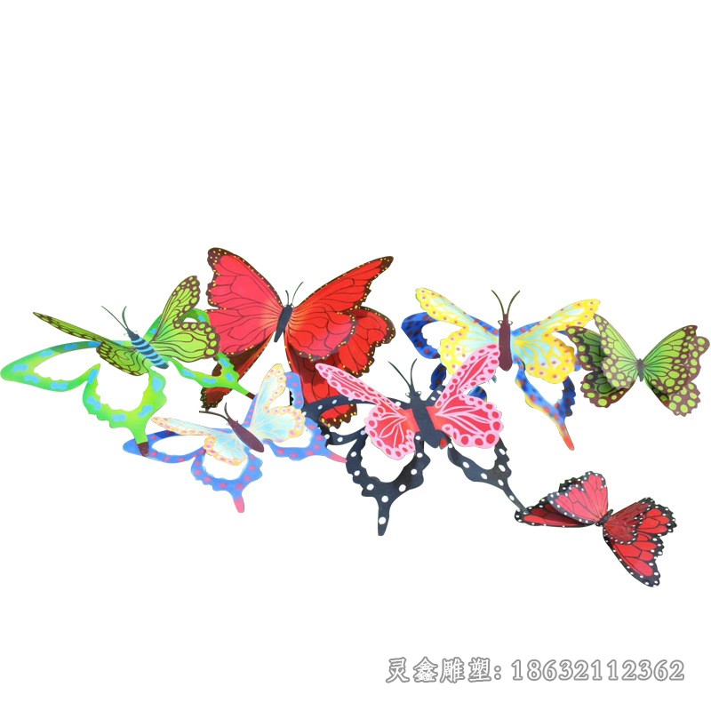 彩绘蝴蝶户外不锈钢雕塑