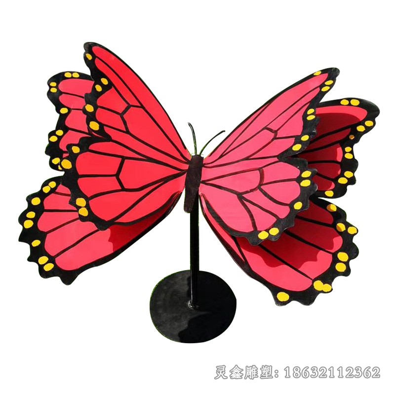 彩绘蝴蝶园林不锈钢雕塑
