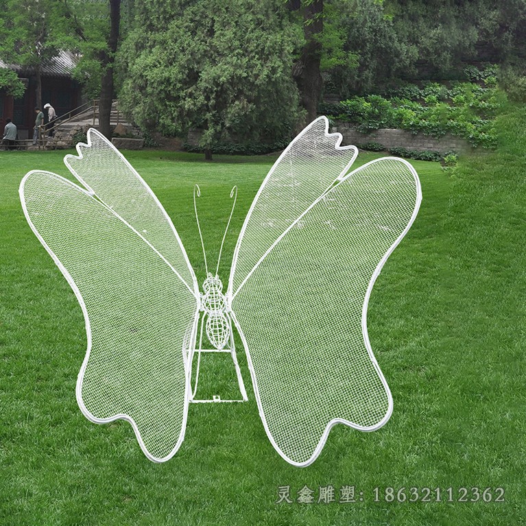 白色蝴蝶别墅不锈钢雕塑