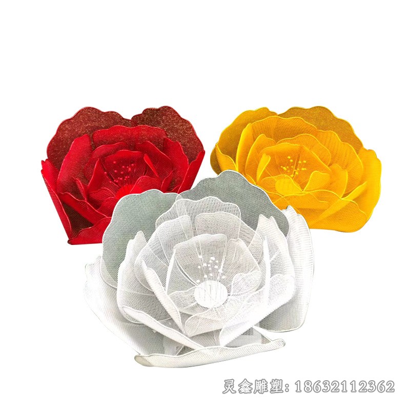 镂空花朵公园不锈钢雕塑