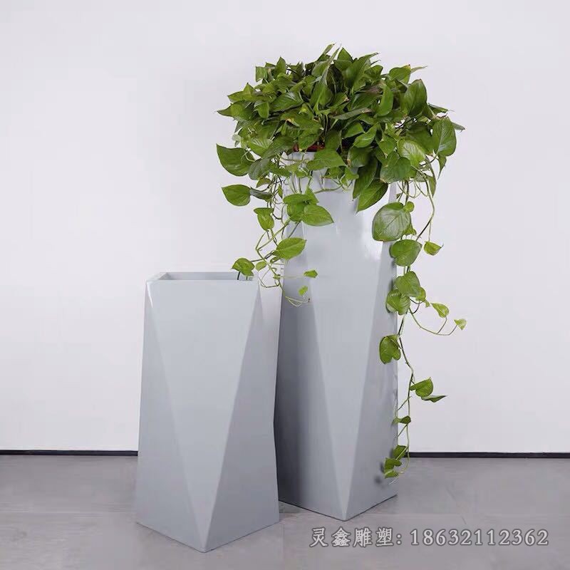 几何花盆不锈钢景观雕塑