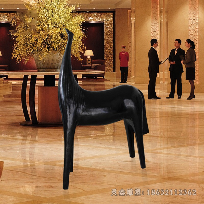 抽象马动物标志铜雕