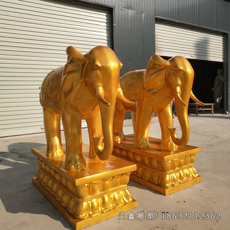 金色大象城市景观铜雕