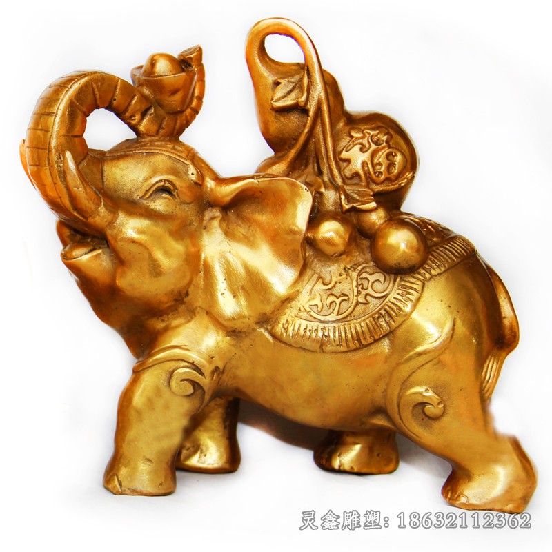 金色大象户外景观铜雕