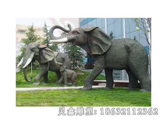 卷鼻大象园林景观铜雕