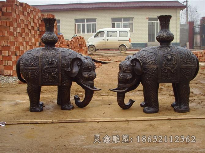 卷鼻大象标志景观铜雕