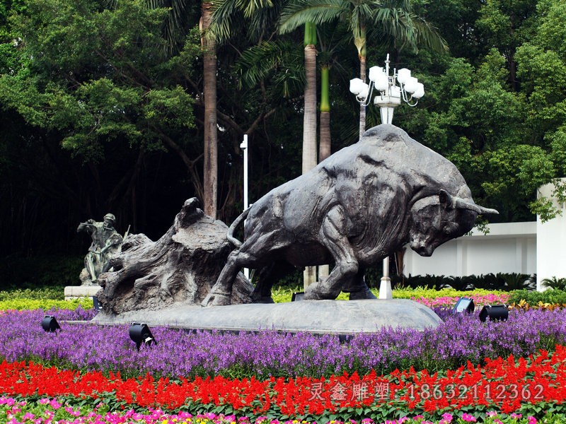开荒牛广场景观铜雕